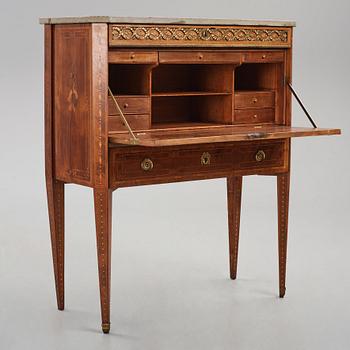 A Gustavian marquetry and ormolu-mounted secretaire by N. P. Stenström (master in Stockholm 1781-90).