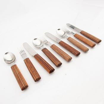 Signe Persson-Melin, cutlery 41 pcs Boda nova Packa-wood 1970s.