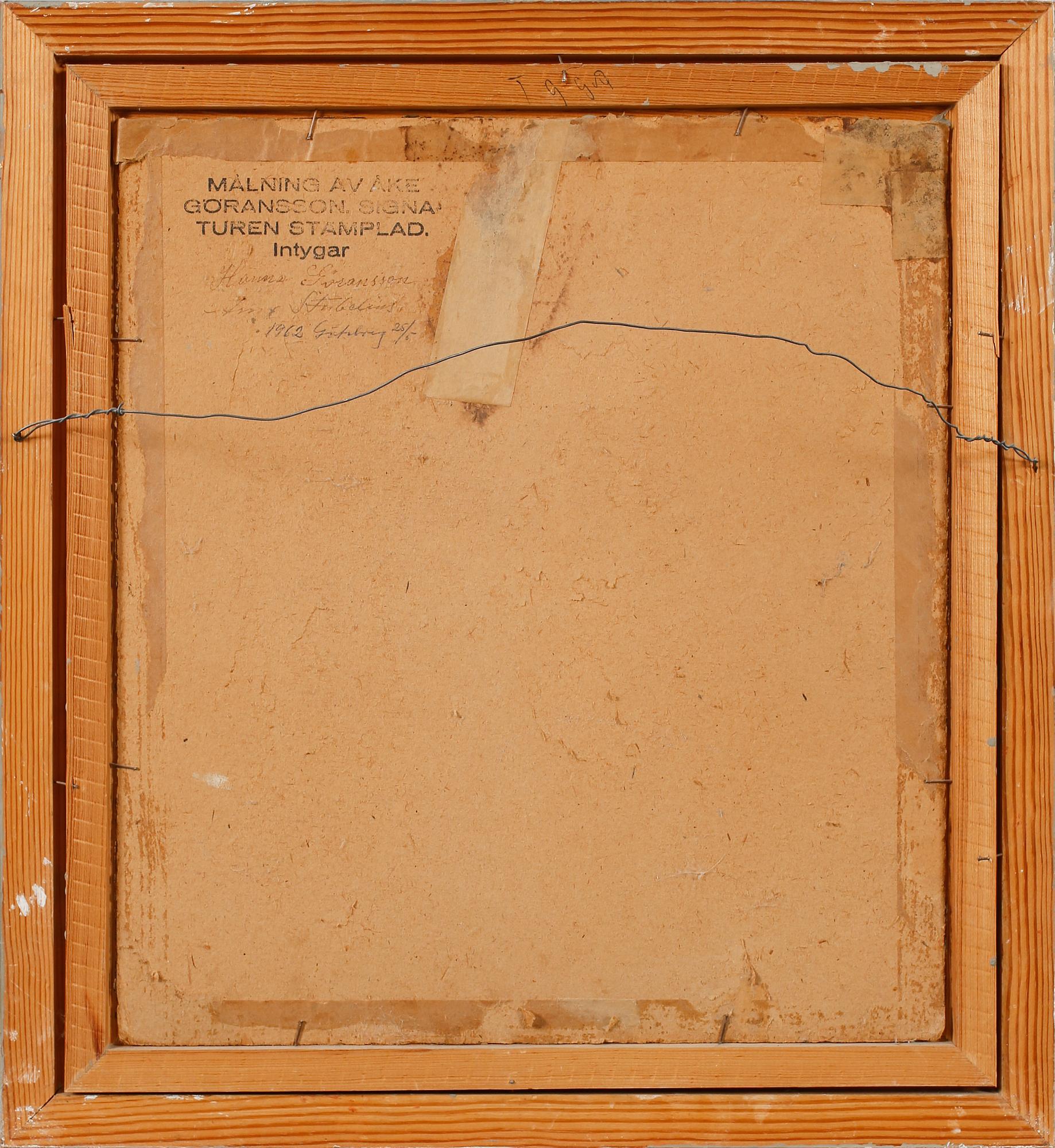 ÅKE GÖRANSSON, oil on canvas, stamped signature åke G.