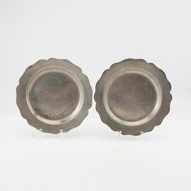 Samuel Marnel (verksam 1748-75) tallrikar 6 st rokoko Stockholm tenn.