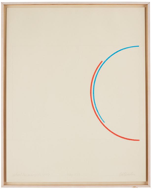 Stephen Antonakos, "Red and blue incomplete circle".