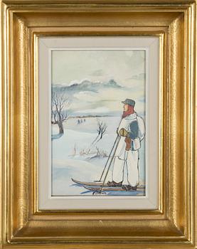 Tove Jansson, Sotilas talvimaisemassa.