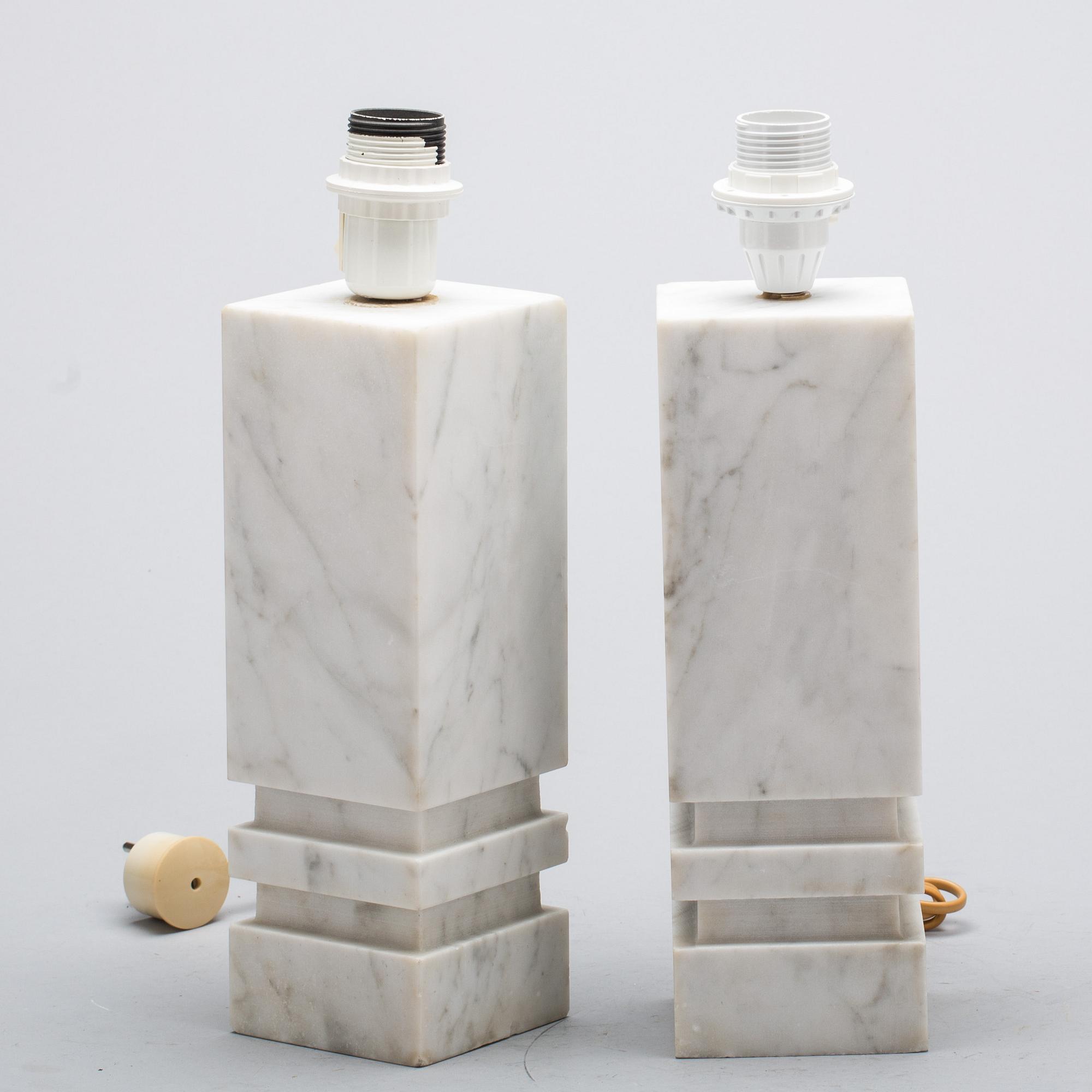 BORDSLAMPOR, ett par, 1900-talets andra hälft.