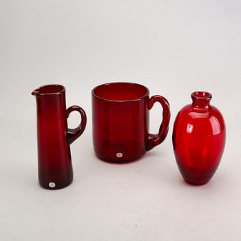 Monica Bratt, 3 dlr, bägare, vas och karaff, Reijmyre.