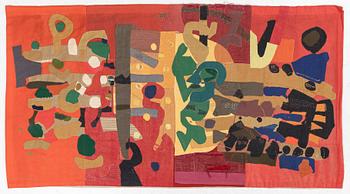 Sten Kauppi, a  tapestry, appliqué work in wool, c. 270 x 180 cm signed.