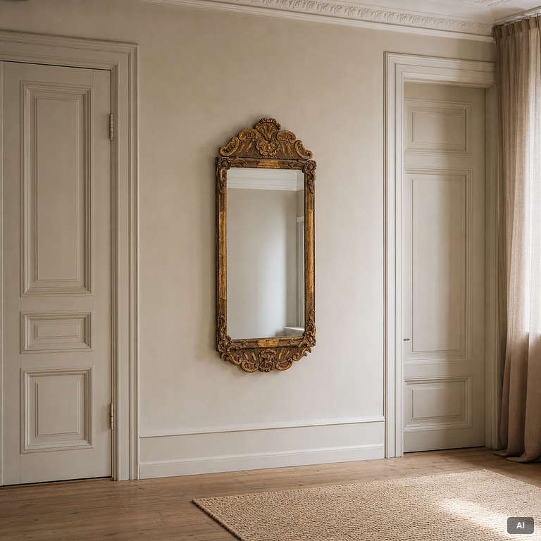 Mirror, Rococo style, circa 1900.
