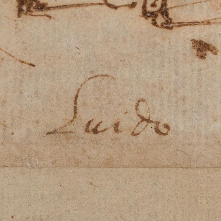 ITALIAN SCHOOL, first half 17th Century, attributed to Guido Reni (1585-1642), Brown ink, red chalk on paper.