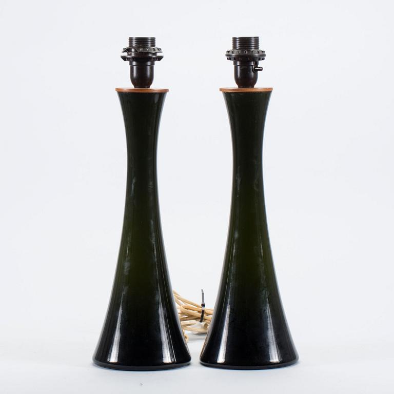 BORDSLAMPOR, glas, Bergboms. 1900-talets mitt/andra hälft.