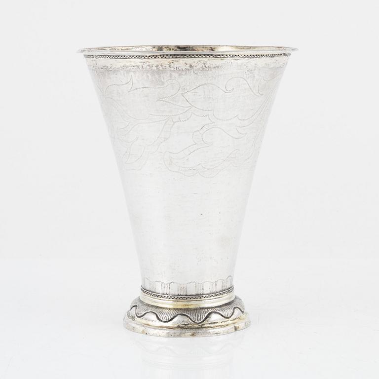 Bägare, silver, Erik Lemon, Uppsala, 1767.