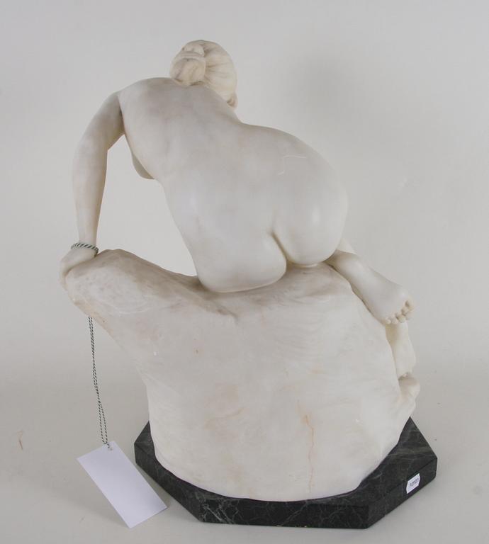 SKULPTUR, alabaster, sign.