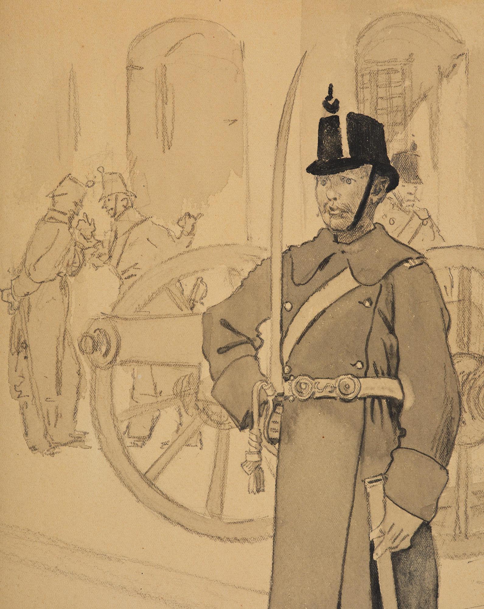 Carl Larsson, "Göta artillerist - Högvakten".