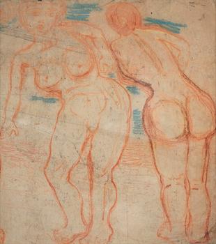 661. Carl Fredrik Hill, Nude study/Landscape.