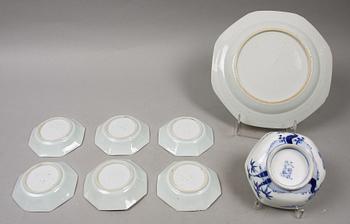 PARTIPORSLIN, 8 delar, Kina och Japan, 1700-1800-tal.