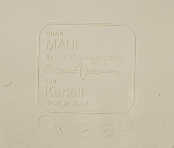 STOLAR, 6 st, "Maui", Vico Magistretti för Kartell.