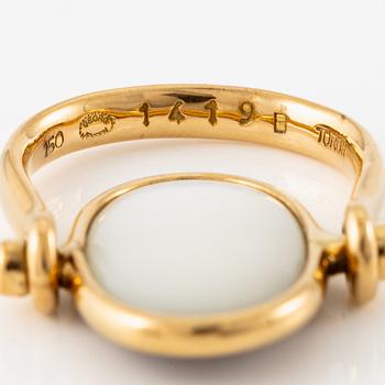 Vivianna Torun Bülow-Hübe, ring, 18K guld med labradorit och pärlemor, för Georg Jensen.