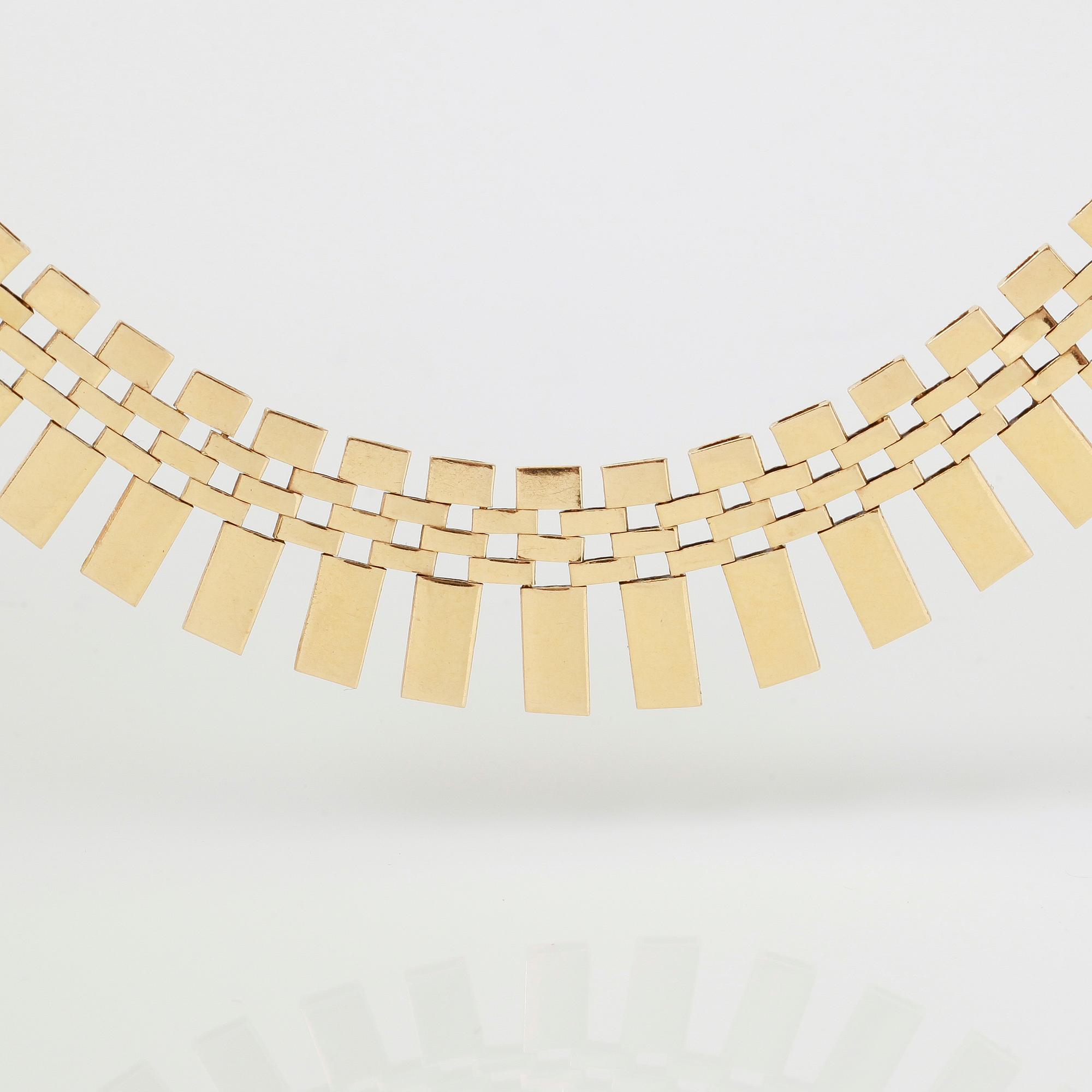 COLLIER, 18K guld. Vikt ca 27 g.