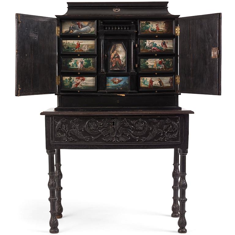 A Baroque landscape cabinet, presumably Flemish, second half of the 17th century.