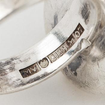 Six silver rings, Finnish marks, one Lapponia.