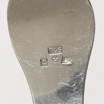 Nine Swedish silver spoons, early 19th century.