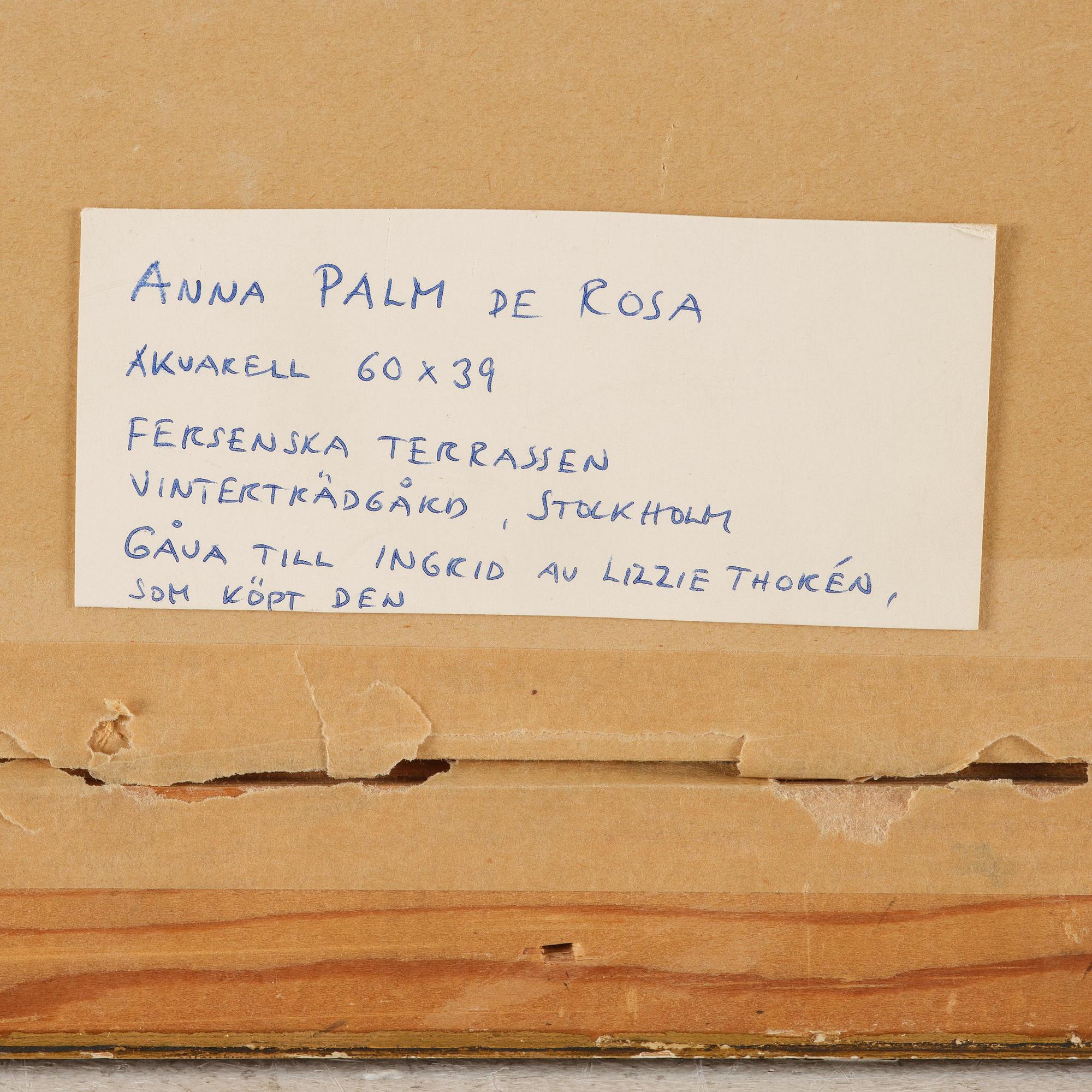 Anna Palm de Rosa, Fersenska terrassens vinterträdgård, Stockholm.
