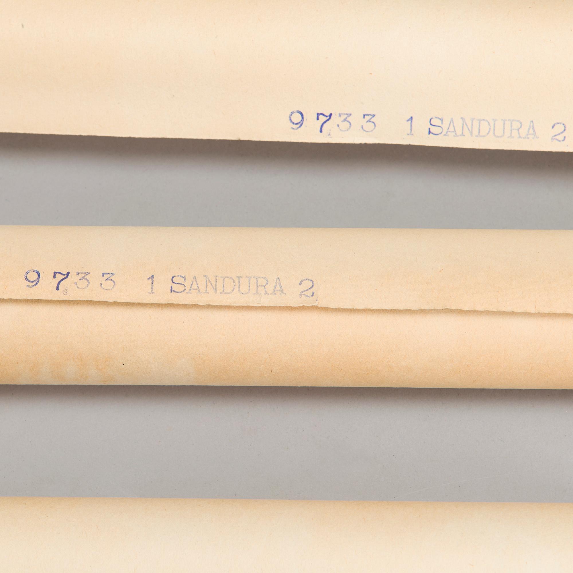 Tove Jansson, Moomin wallpaper, 6 rolls, mid-20th century.