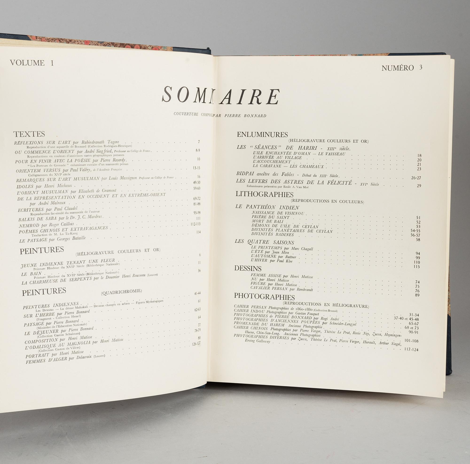 VERVE CATALOGUES VOLUME 1, bound together no. 3-6, 1938-1939.