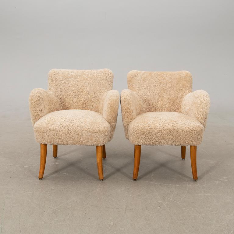 Armchairs, a pair by Asko, Finland, 1940s/50s.