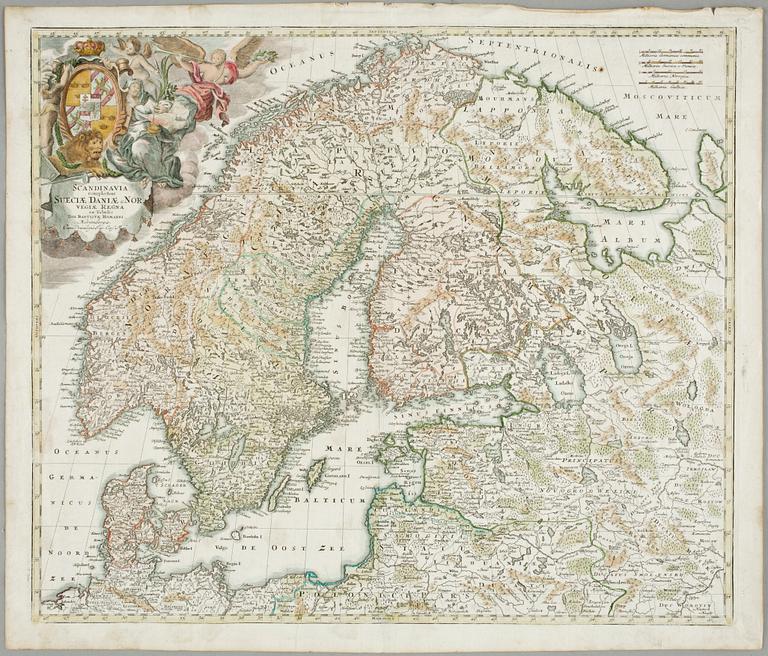 KARTA, kolorerad, 1700/1800-tal.