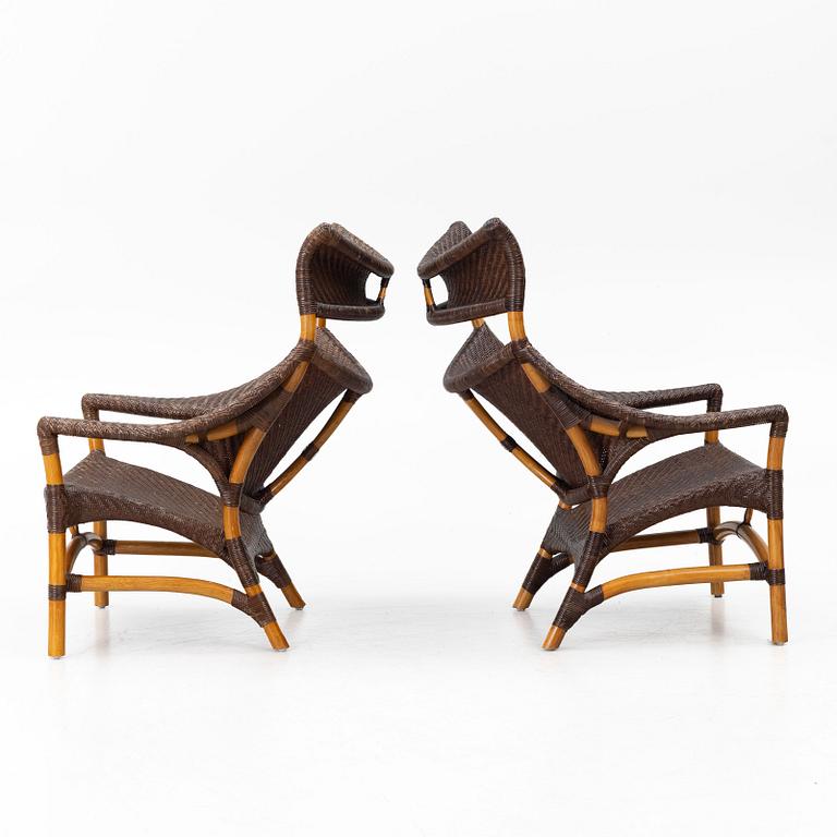 Yuzuru Yamakawa, A pair of 'CL-261' armchairs, Yamakawa Rattan Japan Inc, 2000s.