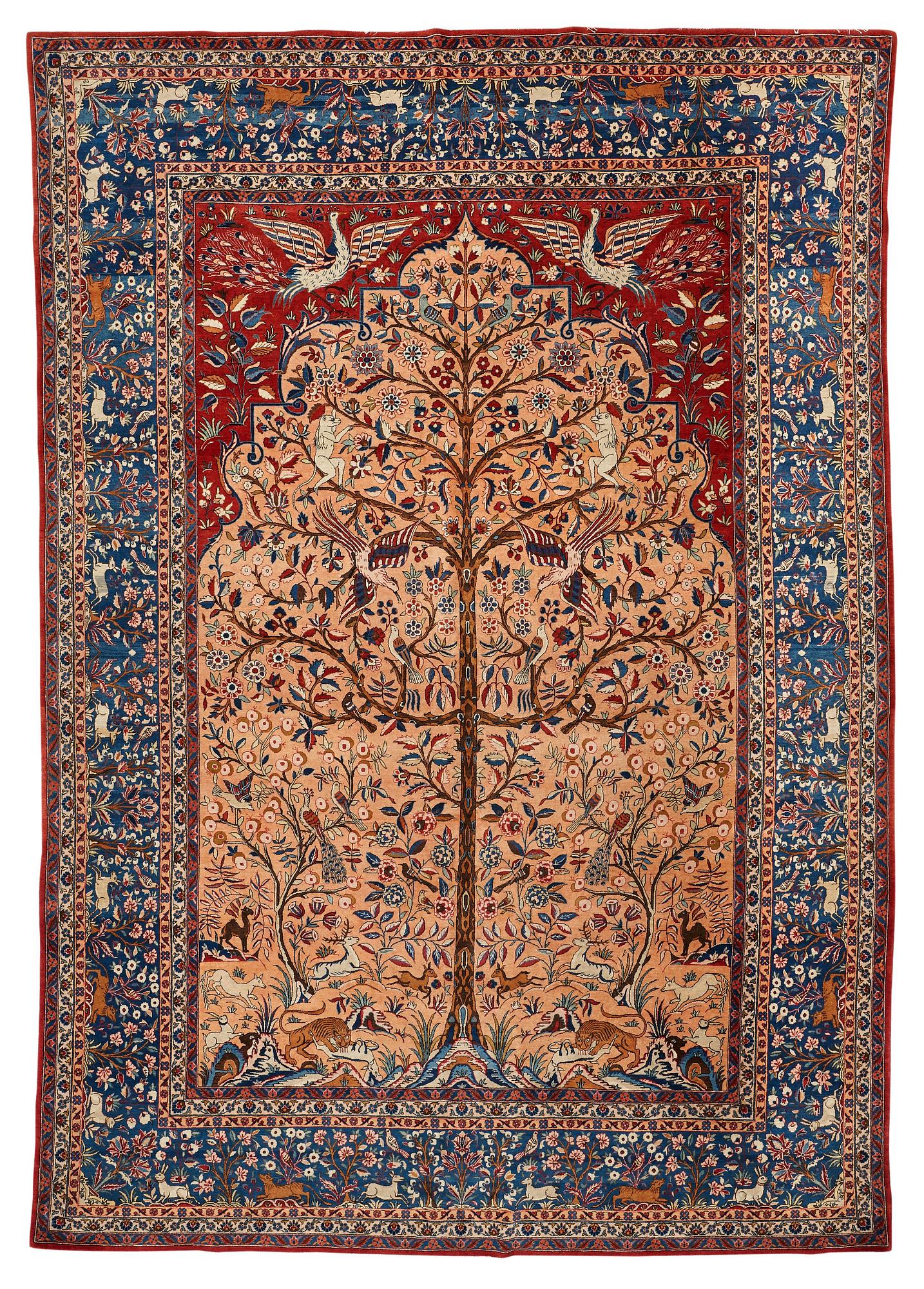 Matta, semiantik Keshan, s.k. Dabir, ca 383,5-387,5 x 269,5-275 cm.