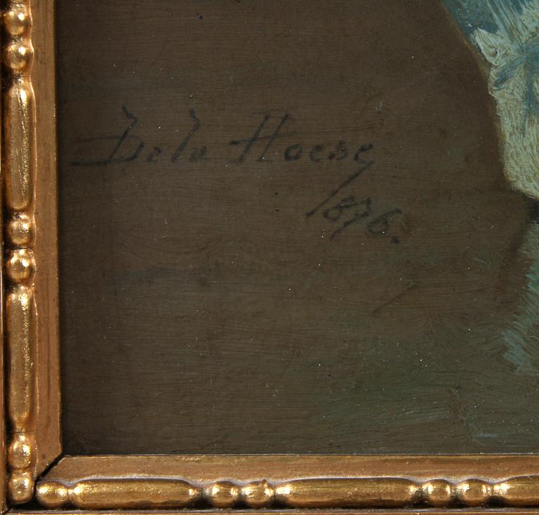 BELA HOESE, olja på pannå, sign. o dat. 1876.
