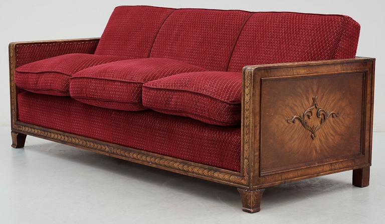 SOFFA samt BORD, 2 delar, art deco, 1900-talets första hälft.