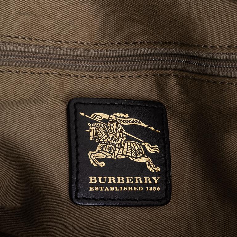 Burberry, a canvas weekend bag.