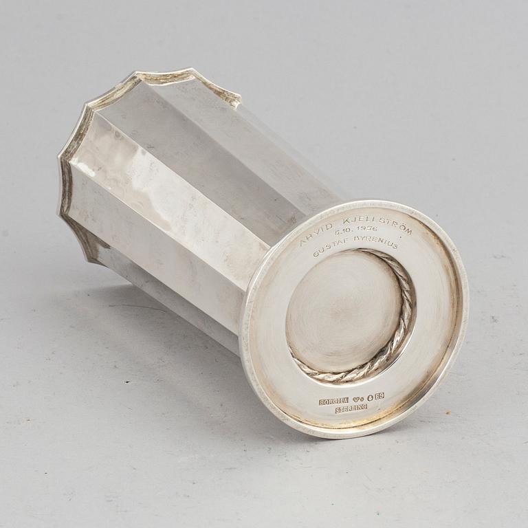 A silver Borgila vase.