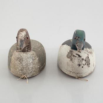 A pair of wood duck decoys, 20th century.