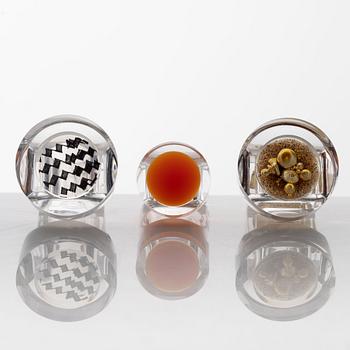 Siv Lagerström, three acrylic rings, 1970s.