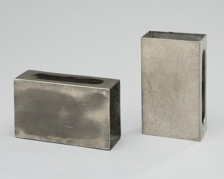 Two Estrid Ericson matchbox holders, Svenskt Tenn, Stockholm 1951 and 1959.