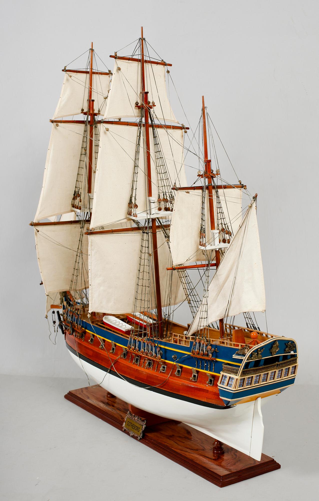 MODELLBÅT, Ostindiefararen "Gotheborg", sent 1900-tal.