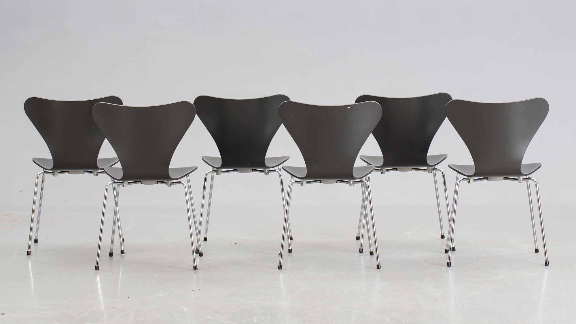 STOLAR, 6 st, "Sjuan", Arne Jacobsen, Fritz Hansen, Danmark 2004.