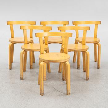Alvar Aalto, a set of six model '69' chairs, Artek, Finland, second half of the 20th Century.