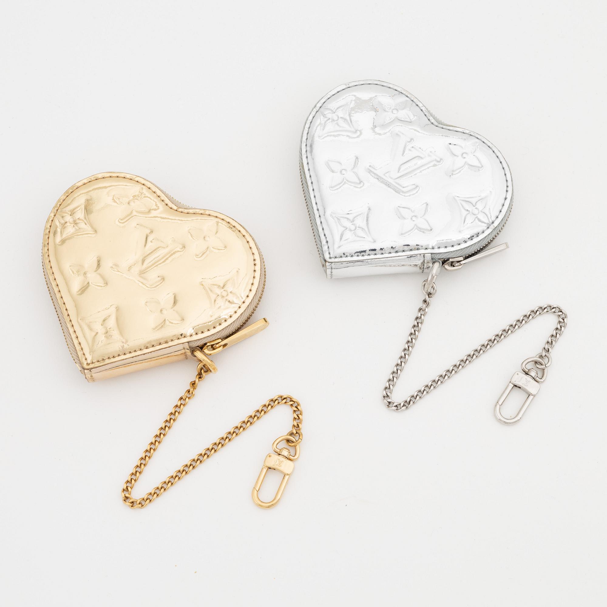 Louis Vuitton, Two 'Miroir porte monaie coeur' coin purses, 2007.