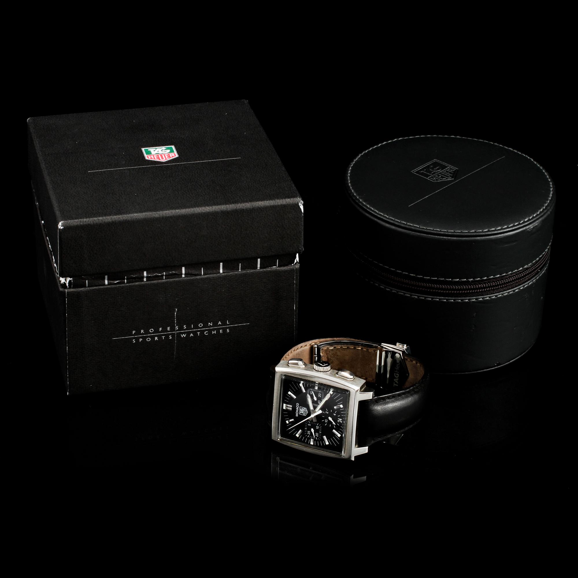 ARMBANDSUR, herr, stål, chronograph, "Monaco", Tag Heuer. 2004.