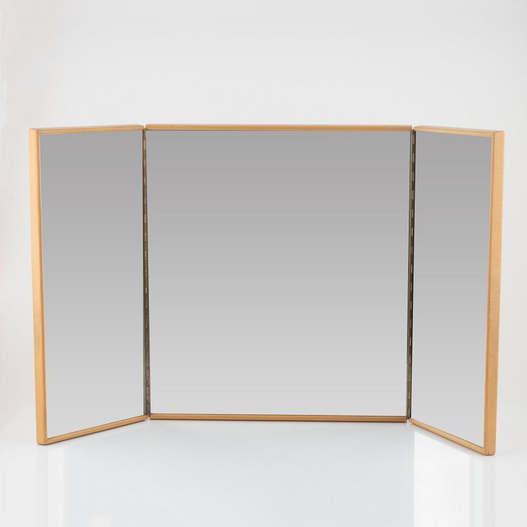 Axel Larsson, attributed, a three part birch mirror, 1900's.