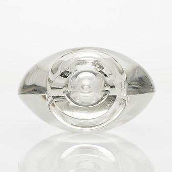 Timo Sarpaneva, a glass sculpture, 3567 'Sitting bird' signed  Timo Sarpaneva Iittala.