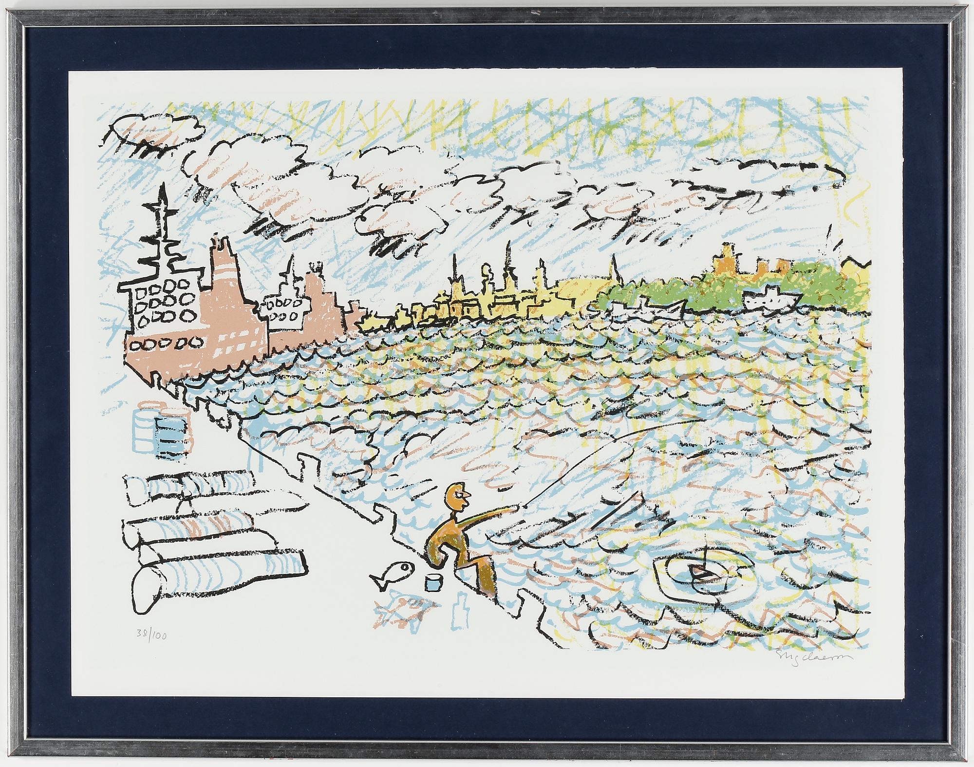 STIG CLAESSON (SLAS), färglitografi, signerad samt numrerad 38/100.