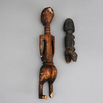 SKULPTUR, Dogon, Mali, samt FIGUR, Västafrika, 1900-tal.