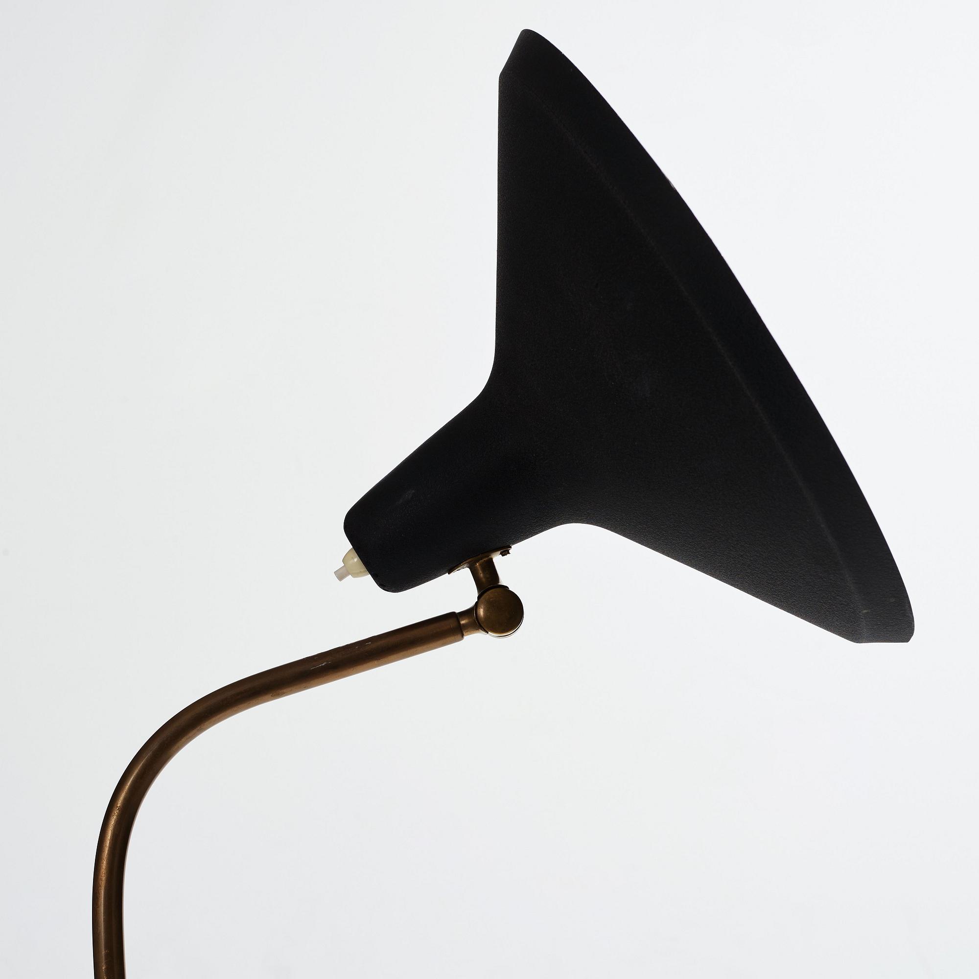 Greta Magnusson Grossman, a 1950´s brass and metal floor light, Bergbom's, Malmö, Sweden.
