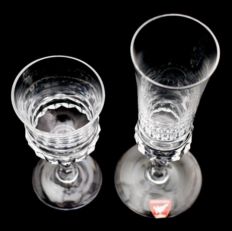 SNAPSGLAS OCH LIKÖRGLAS, 6+6 st, "Silvia" Orrefors.