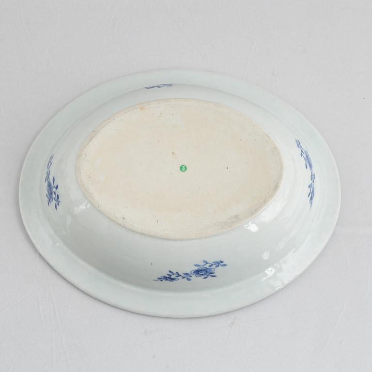 A blue and white porcelain dish with cover, China, Jiaqing (1796-1820).