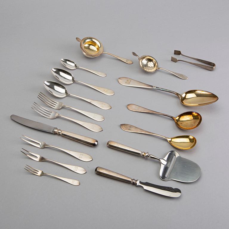 A Finnish 20th century set of 71 pcs of silver cutlery, marks of Åbo different makers, total weight ca 2220 gr.